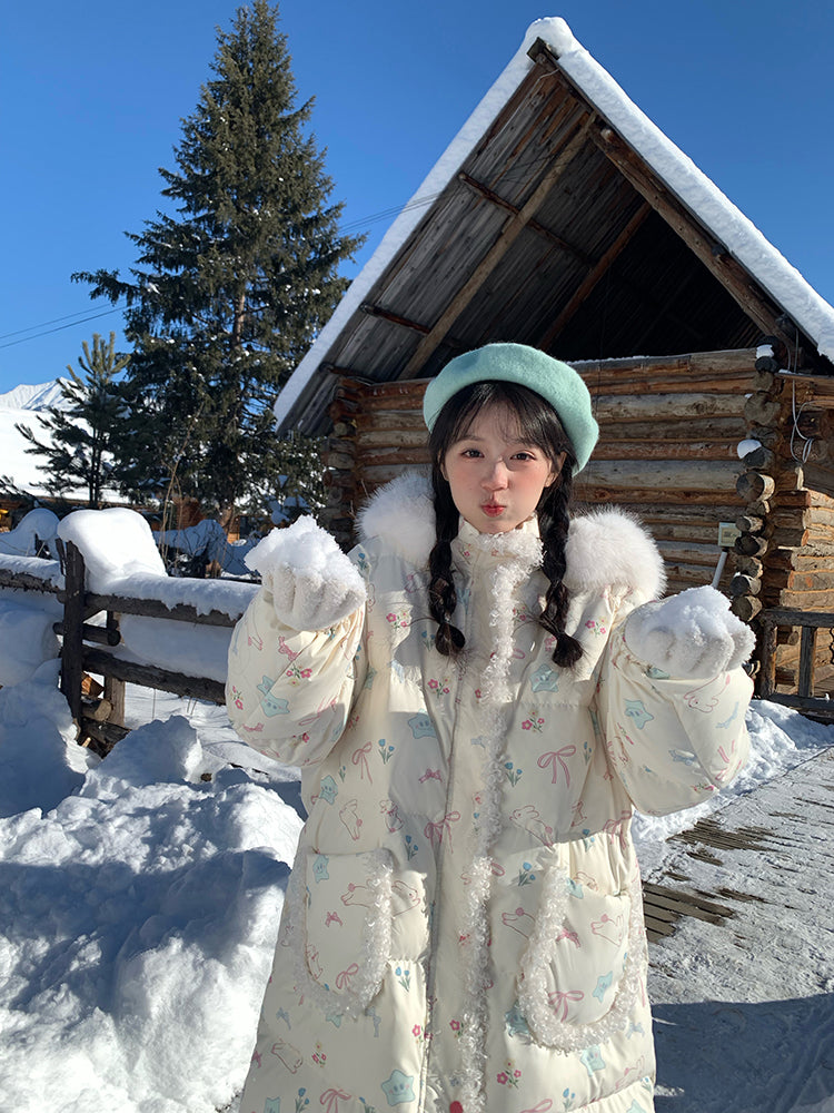 Bunny Meadow Dream Puffer Coat-ntbhshop