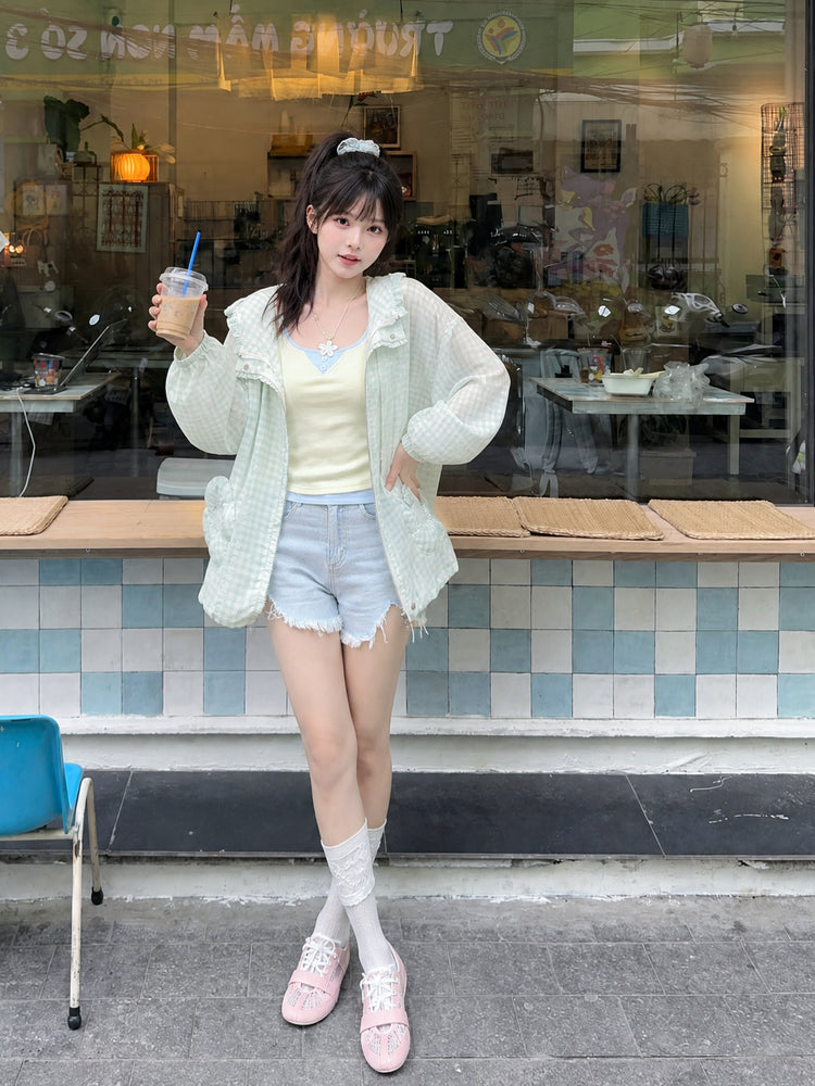 Daisy Gingham Sun Jacket-Outerwear-ntbhshop