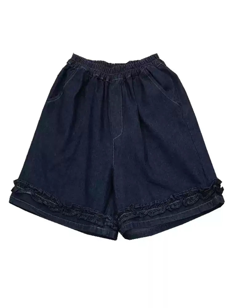 Blue Meadow Ruffle Shorts-Bottoms-ntbhshop
