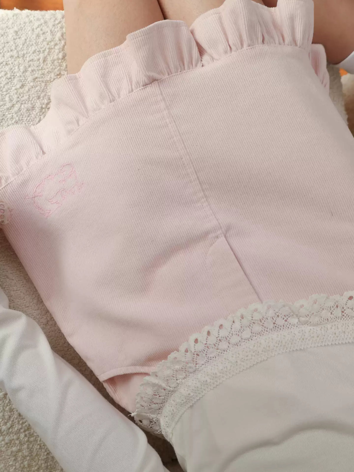 Blush Milk Corduroy Ruffle Skirt-Bottoms-ntbhshop