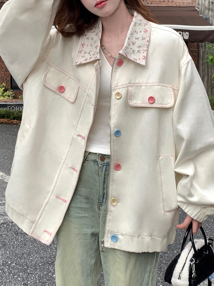 Sweet Atelier Bloom Lapel Denim Jackets-ntbhshop