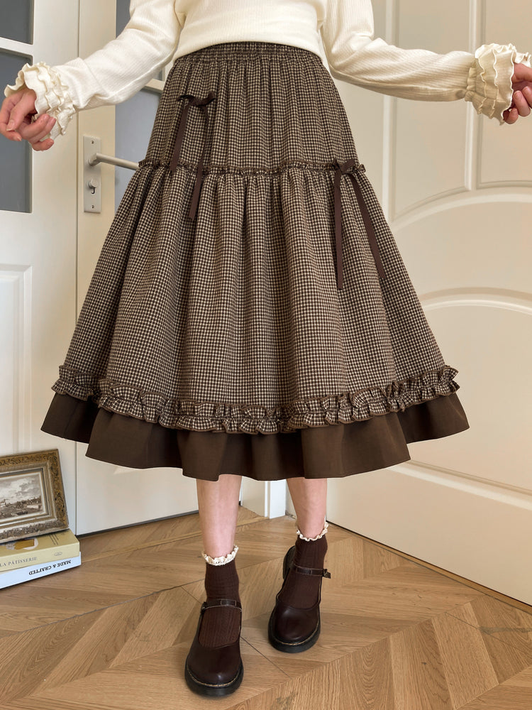Cocoa Doll Gingham Skirt-Bottoms-ntbhshop
