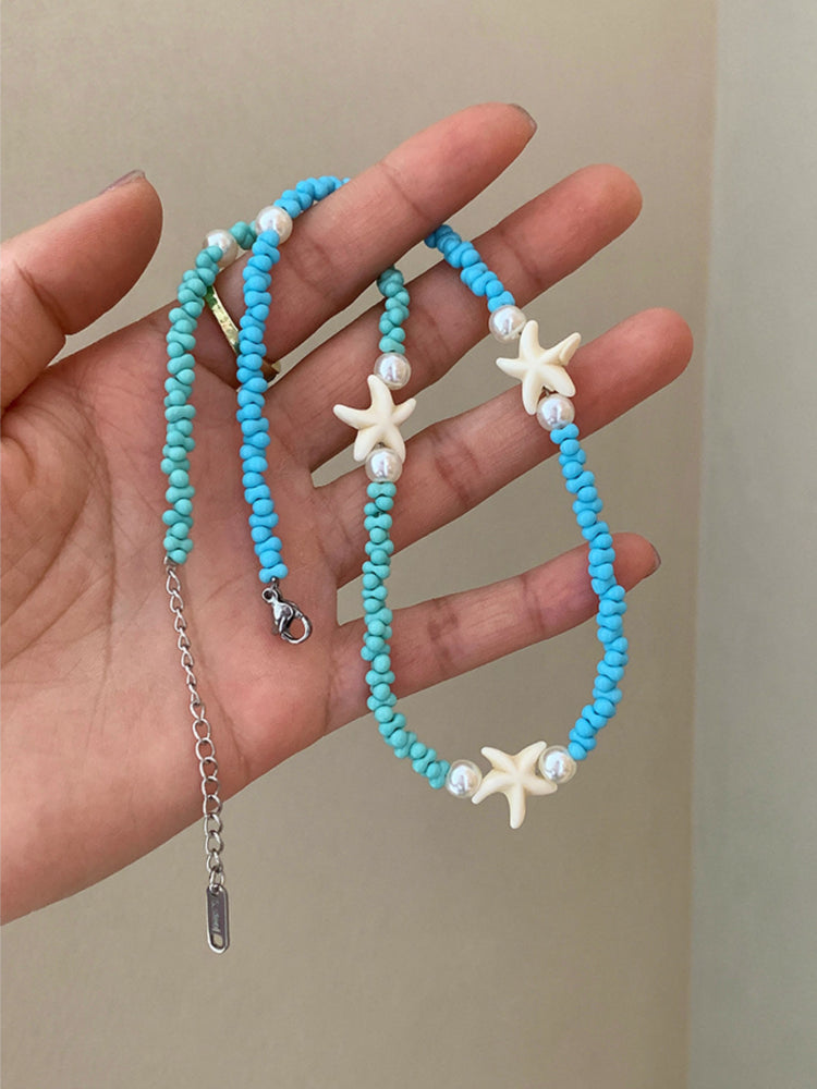 Dopamine Pop Beaded Clavicle Necklaces-ntbhshop