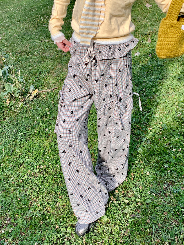Dreamfield Butterfly Plaid Cargo Pants-ntbhshop