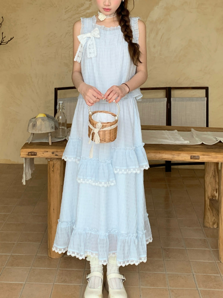 Frosted Summer Crop Top & Midi Skirt-ntbhshop