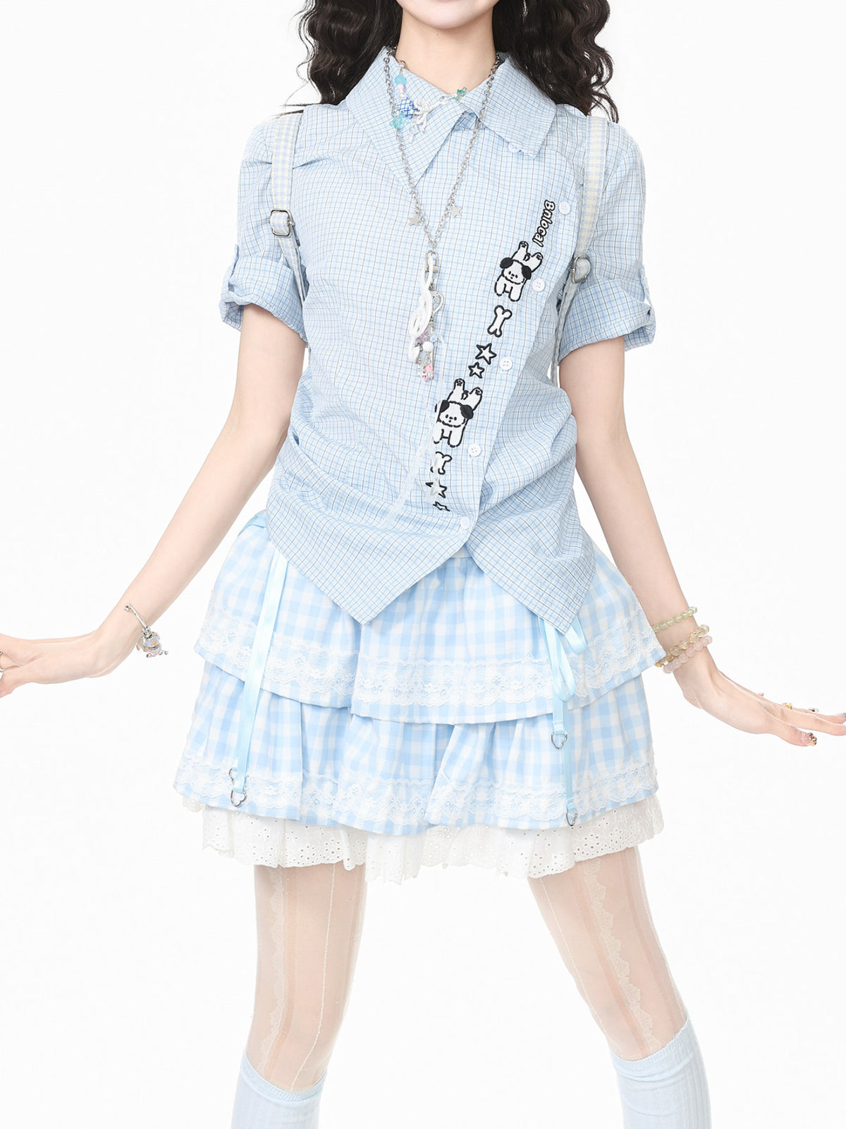 Puppy Peppy Plaid Shirts-Tops-ntbhshop