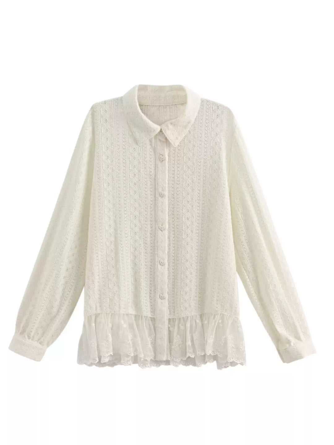 Ivory Petal Lace Blouse