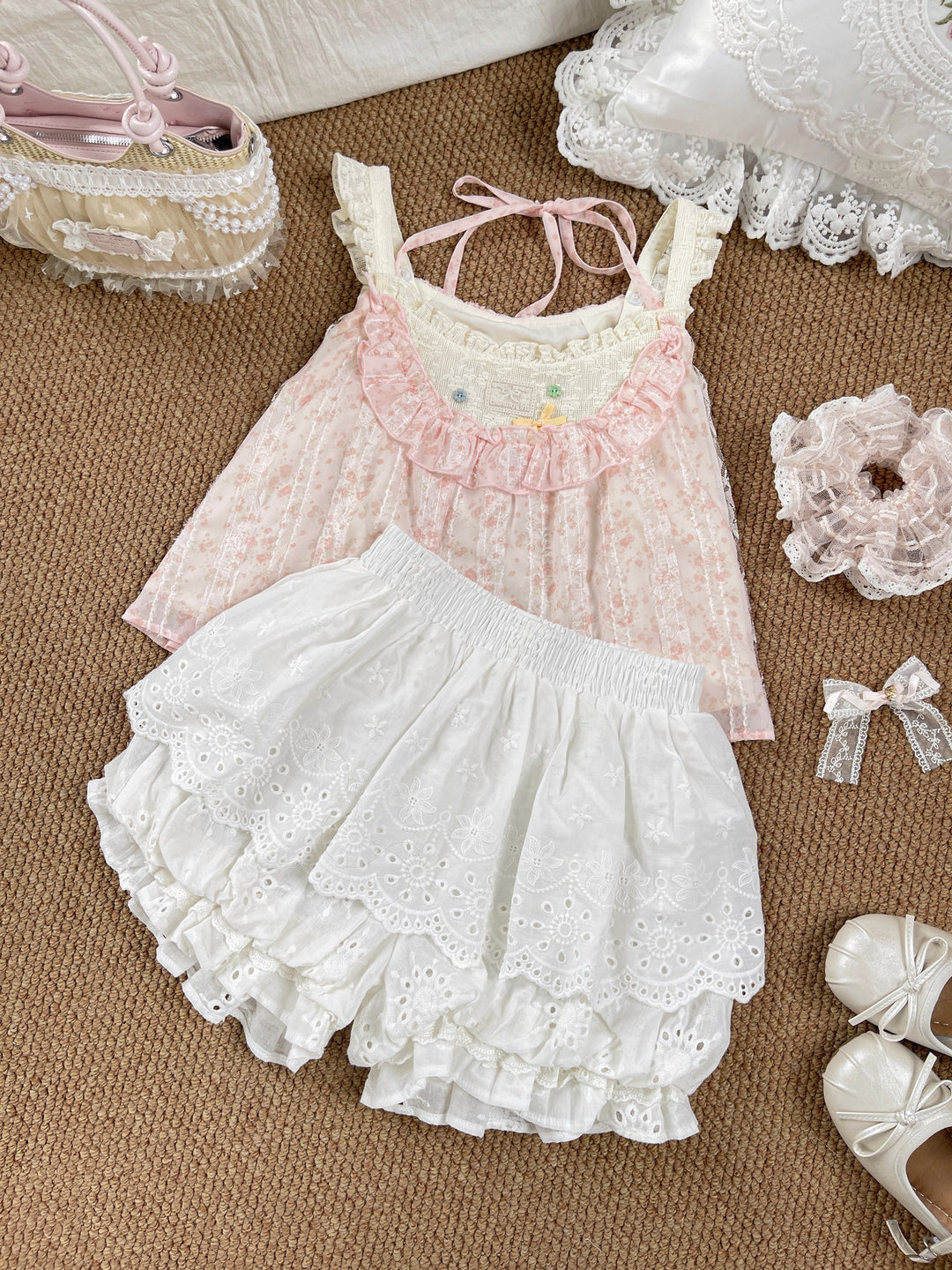 Bloom Lace Cotton Pettipants-Bottoms-ntbhshop