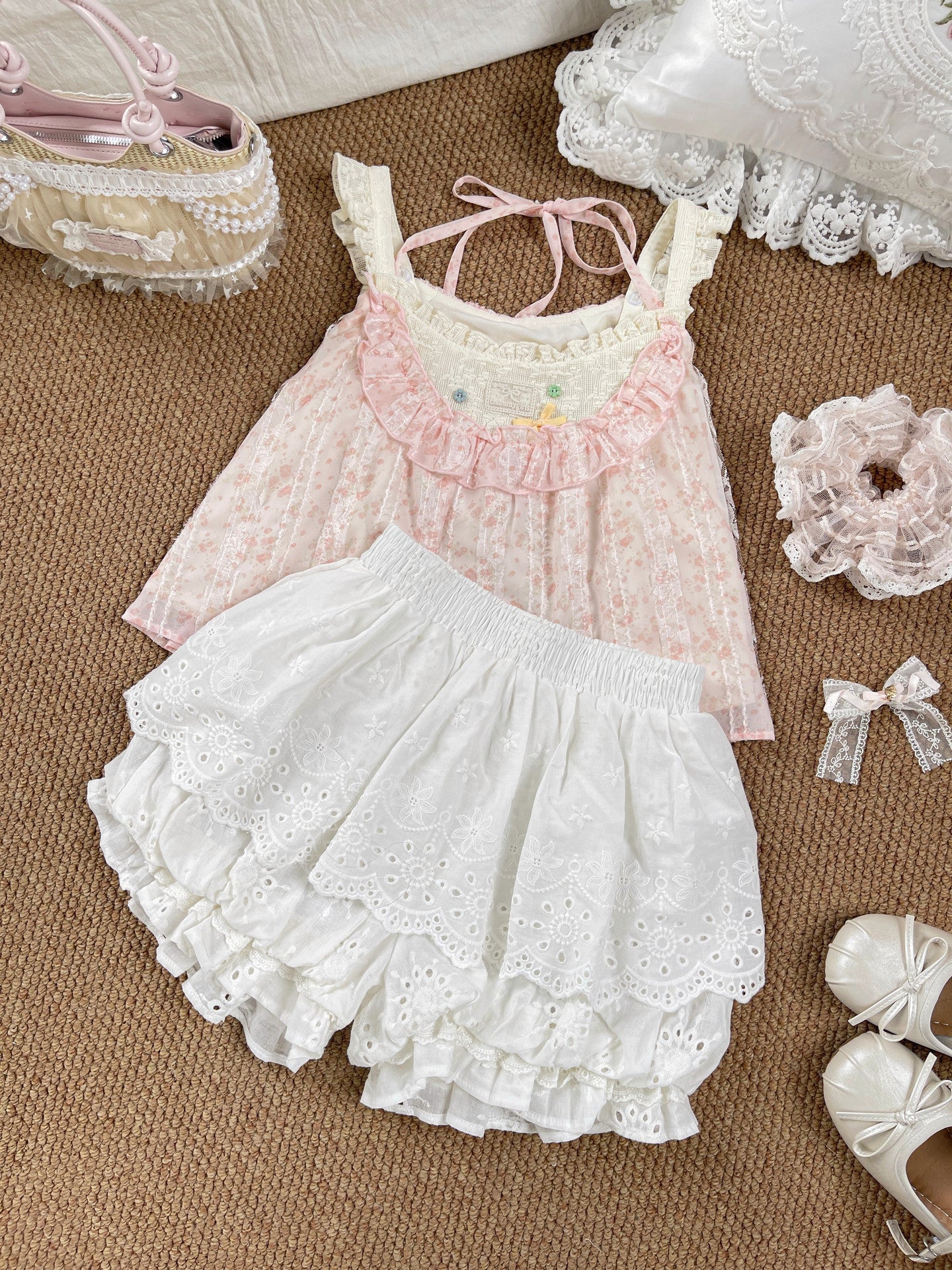 Bloom Lace Cotton Pettipants-Bottoms-ntbhshop