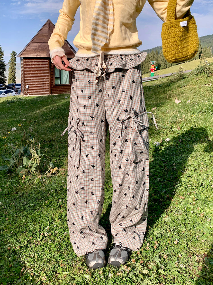 Dreamfield Butterfly Plaid Cargo Pants-ntbhshop