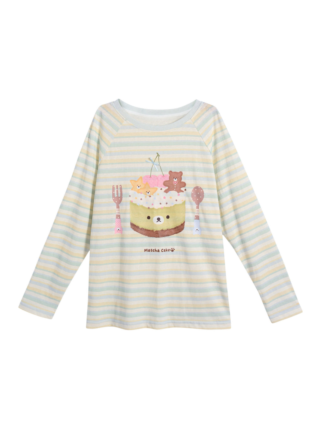 Matcha Cake Stripe Tee-Tops-ntbhshop
