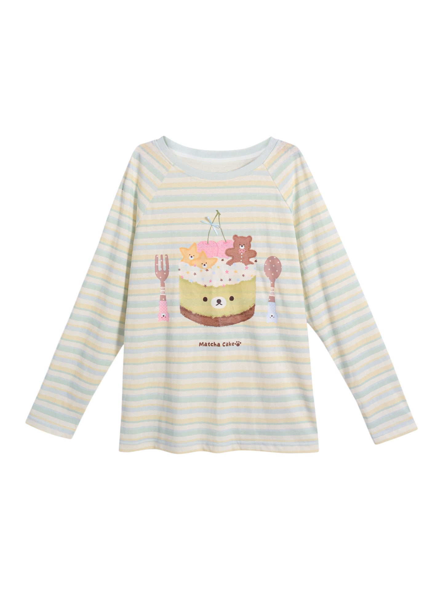 Matcha Cake Stripe Tee-Tops-ntbhshop