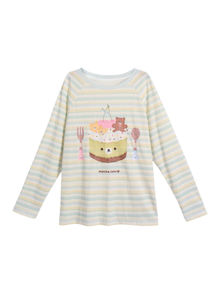 Matcha Cake Stripe Tee-Tops-ntbhshop