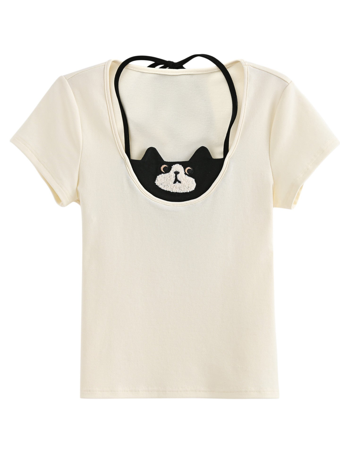 Milk Cat Halter Tee-Tops-ntbhshop
