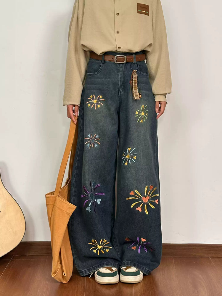Firework Bloom Denim Jeans-Bottoms-ntbhshop