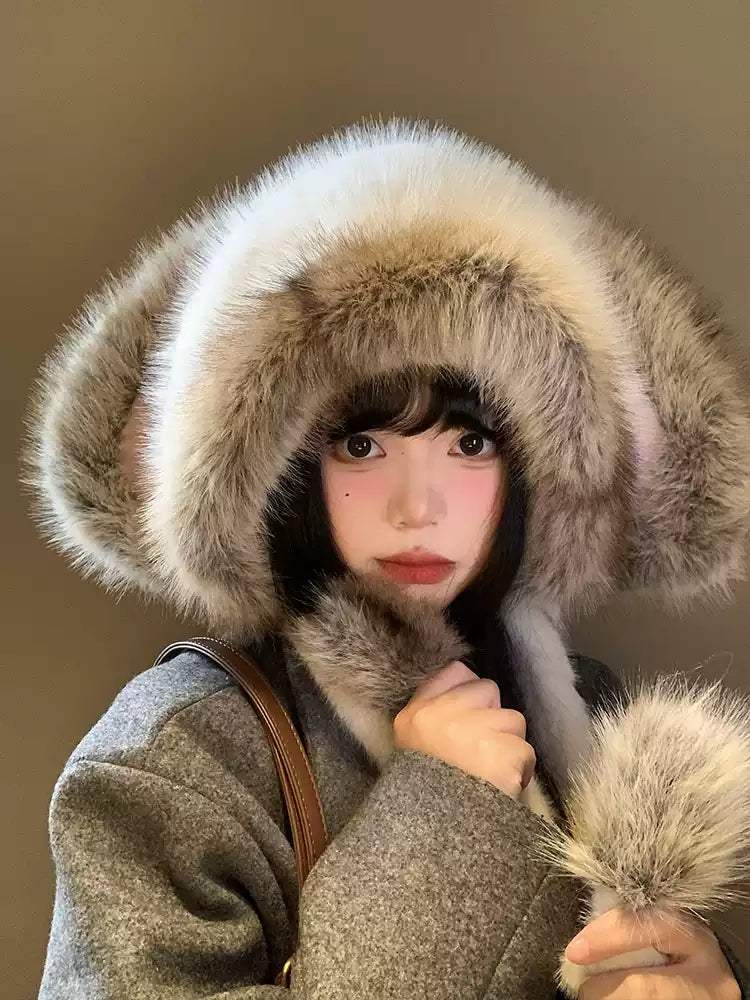 Arctic Bunny Guardian Faux Fur Hood-ntbhshop