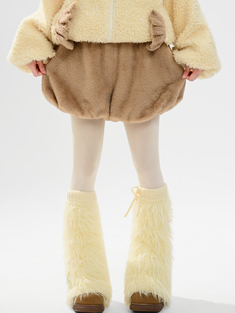 Honey Cabin Plush Bubble Shorts-ntbhshop