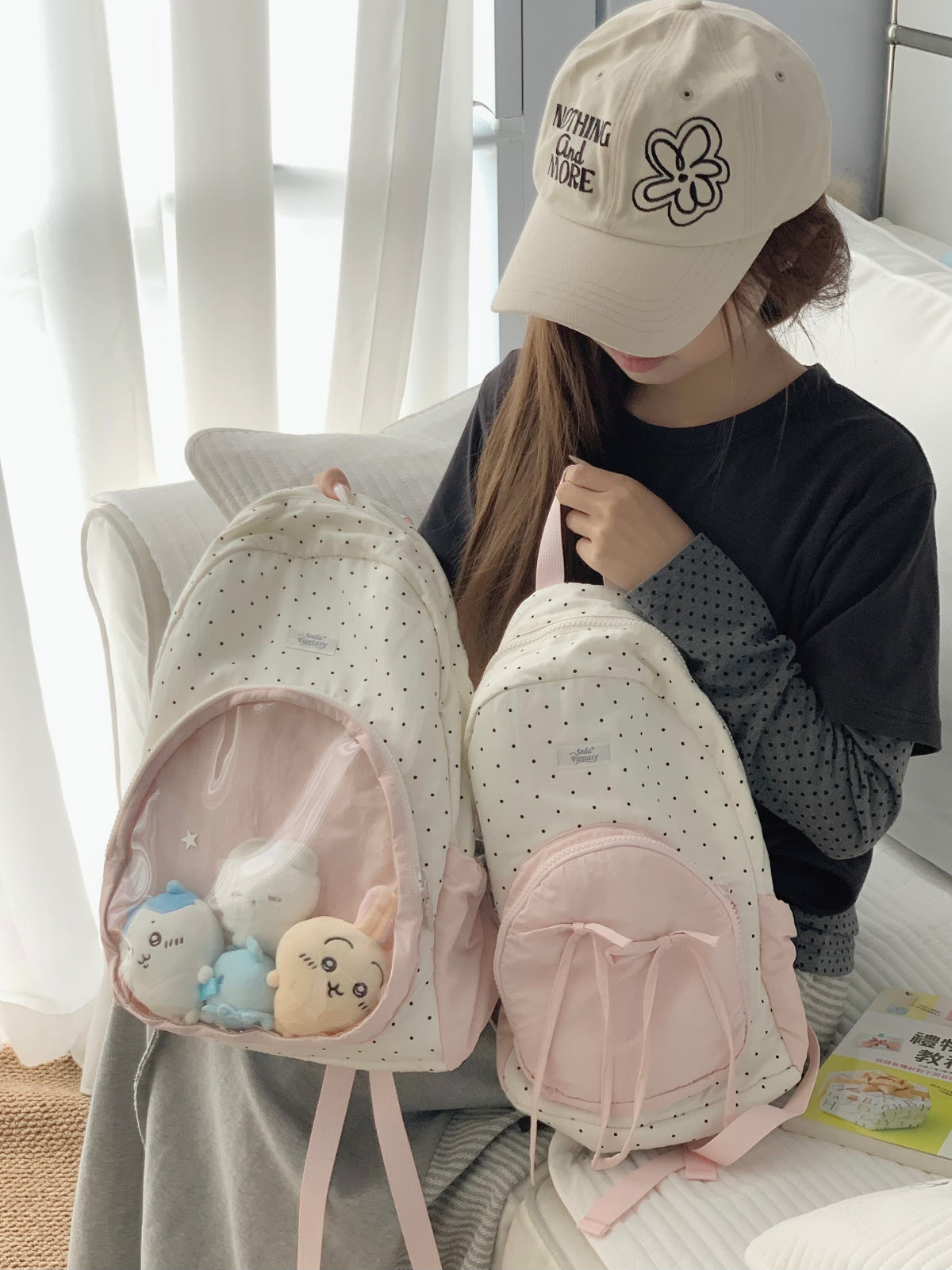 Polka Bow Toast Backpacks-Accessories-ntbhshop