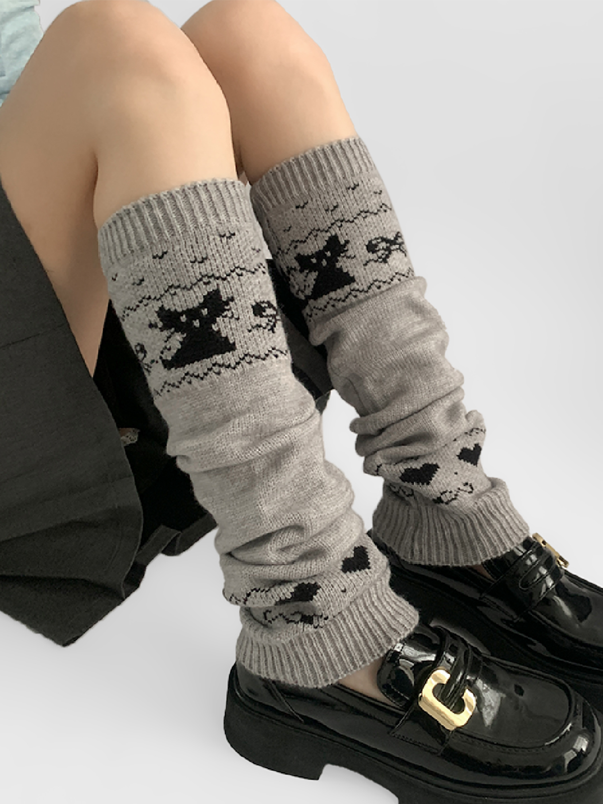 Nordic Cat Knit Leg Warmers-ntbhshop