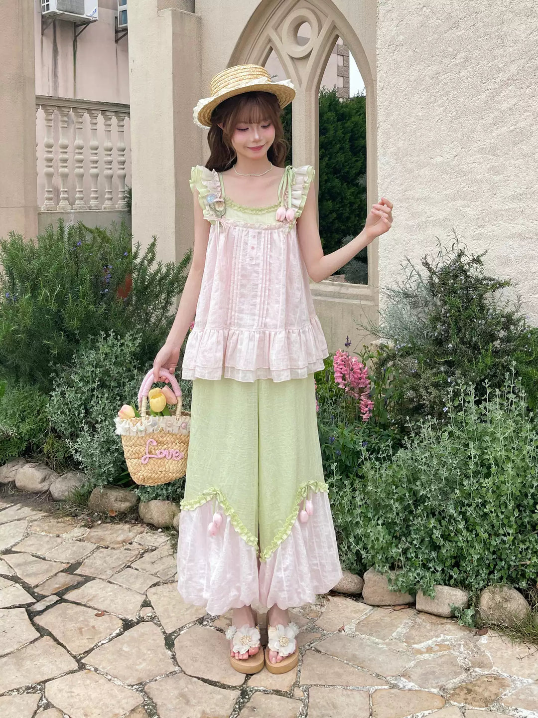 Tulip Bubble Layered Pants-Bottoms-ntbhshop