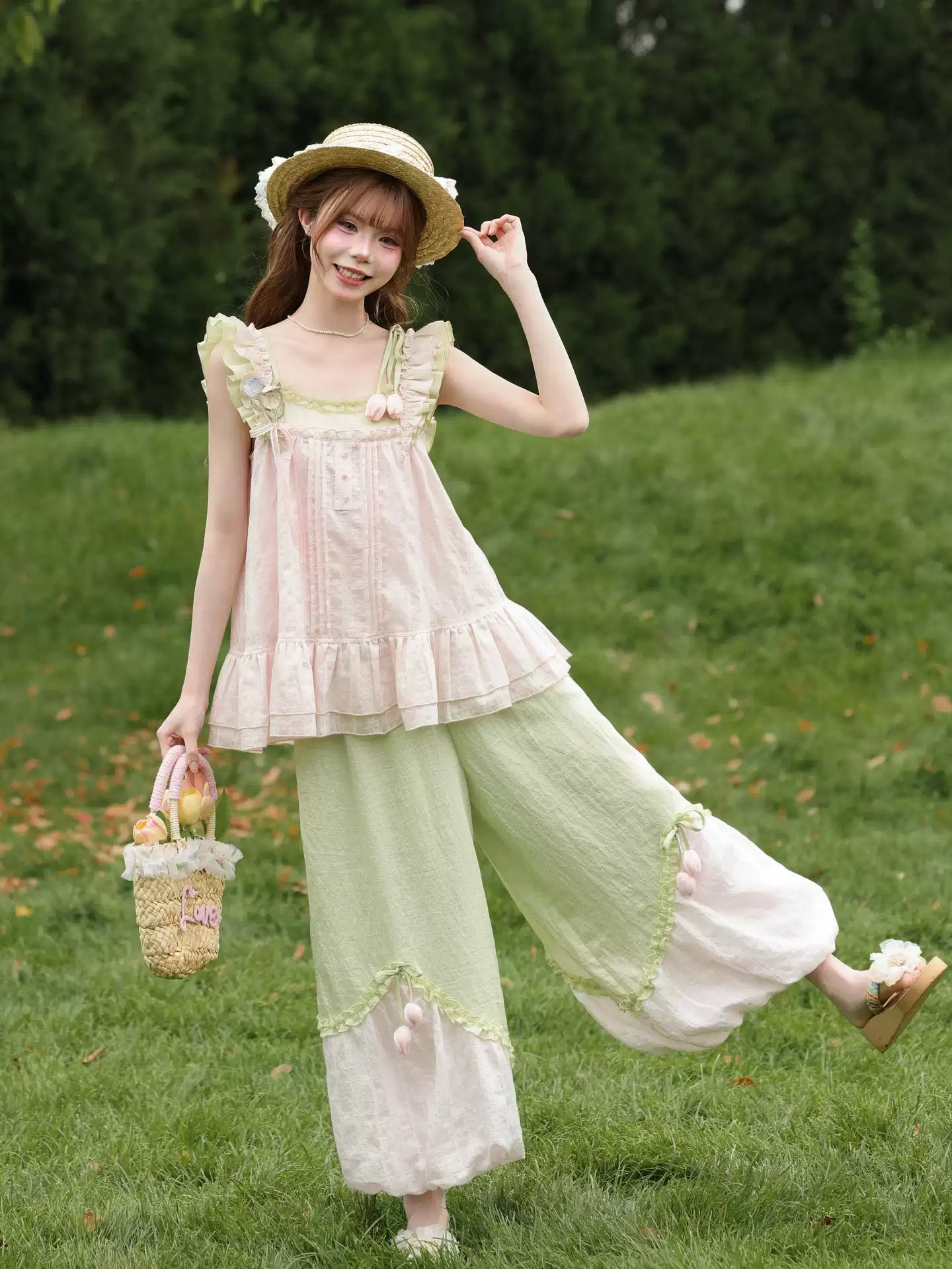 Tulip Bubble Layered Pants-Bottoms-ntbhshop