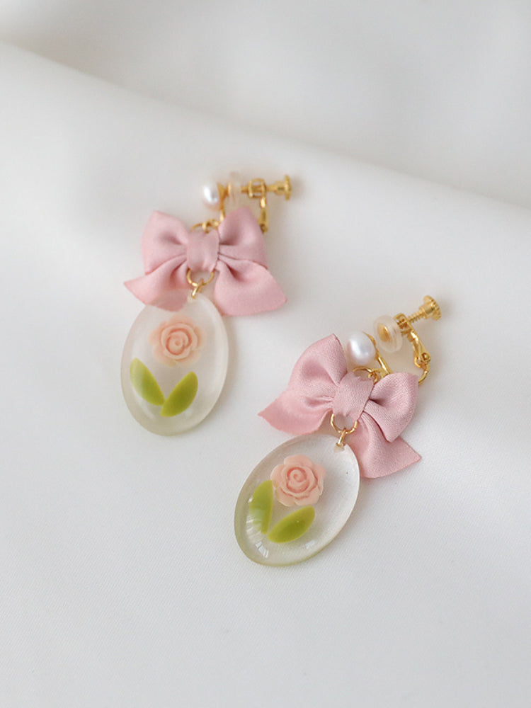 Timeless Tulip Bow Ear Studs & Clips-ntbhshop