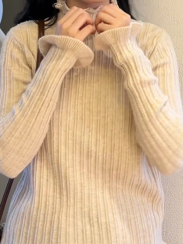 Wildflower Embroidery Knit Turtlenecks-ntbhshop