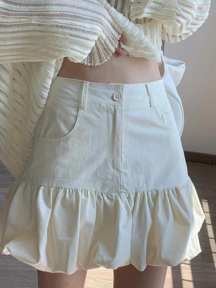 Ulzzang Bloom Short Bubble Skirts-ntbhshop