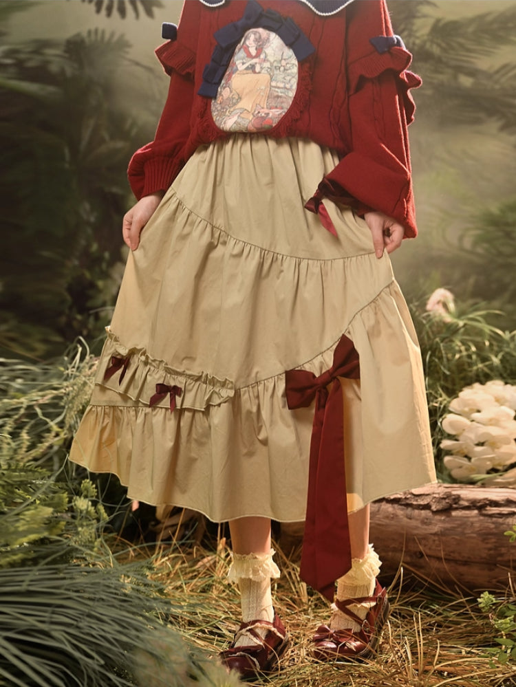 Ribbon Tale Layered Midi Skirt-ntbhshop