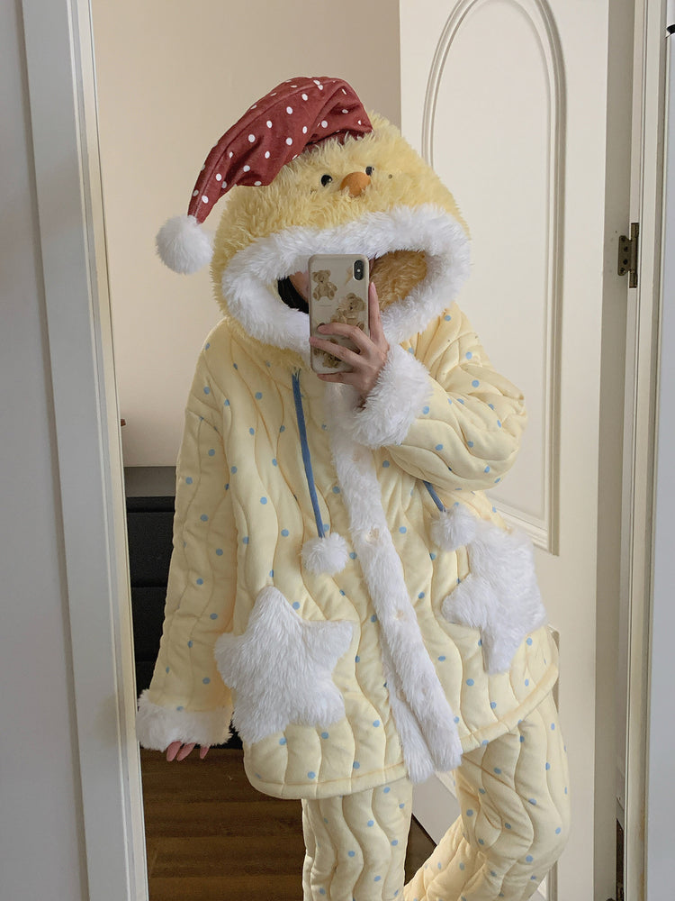 Cloud Nest Hooded Winter Pajamas Set-Sets-ntbhshop