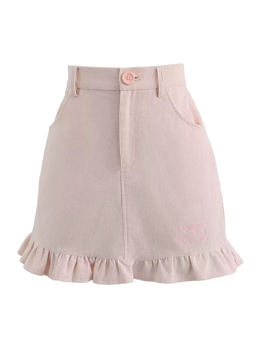 Blush Milk Corduroy Ruffle Skirt-Bottoms-ntbhshop