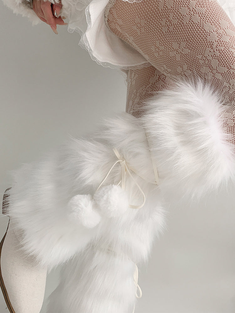 Snow Angel Pom Pom Leg Warmers-ntbhshop