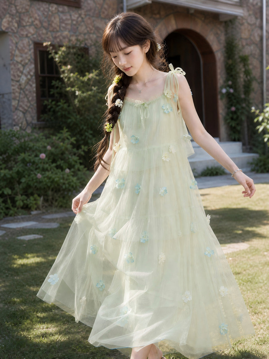 Dewdrop Bloom Tulle Dress-Dresses-ntbhshop
