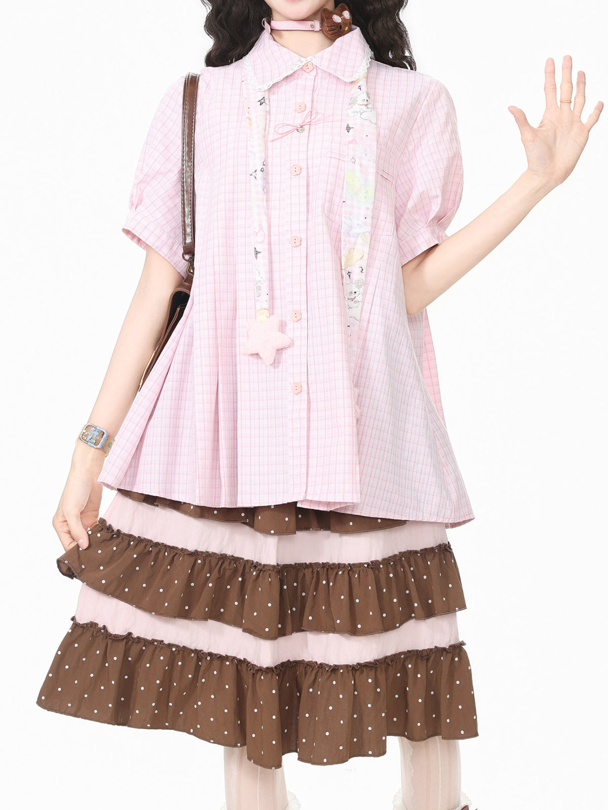 Twinkle Dolly Plaid Shirts & Scarves-Tops-ntbhshop
