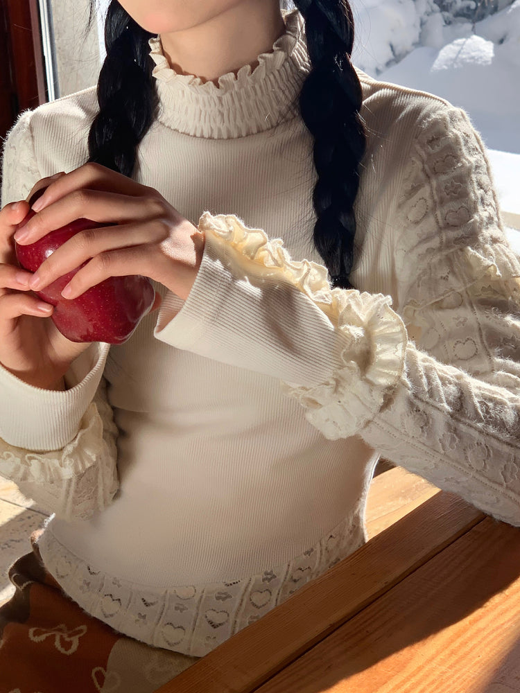 Heartbloom Ruffle Knit Base Top-ntbhshop