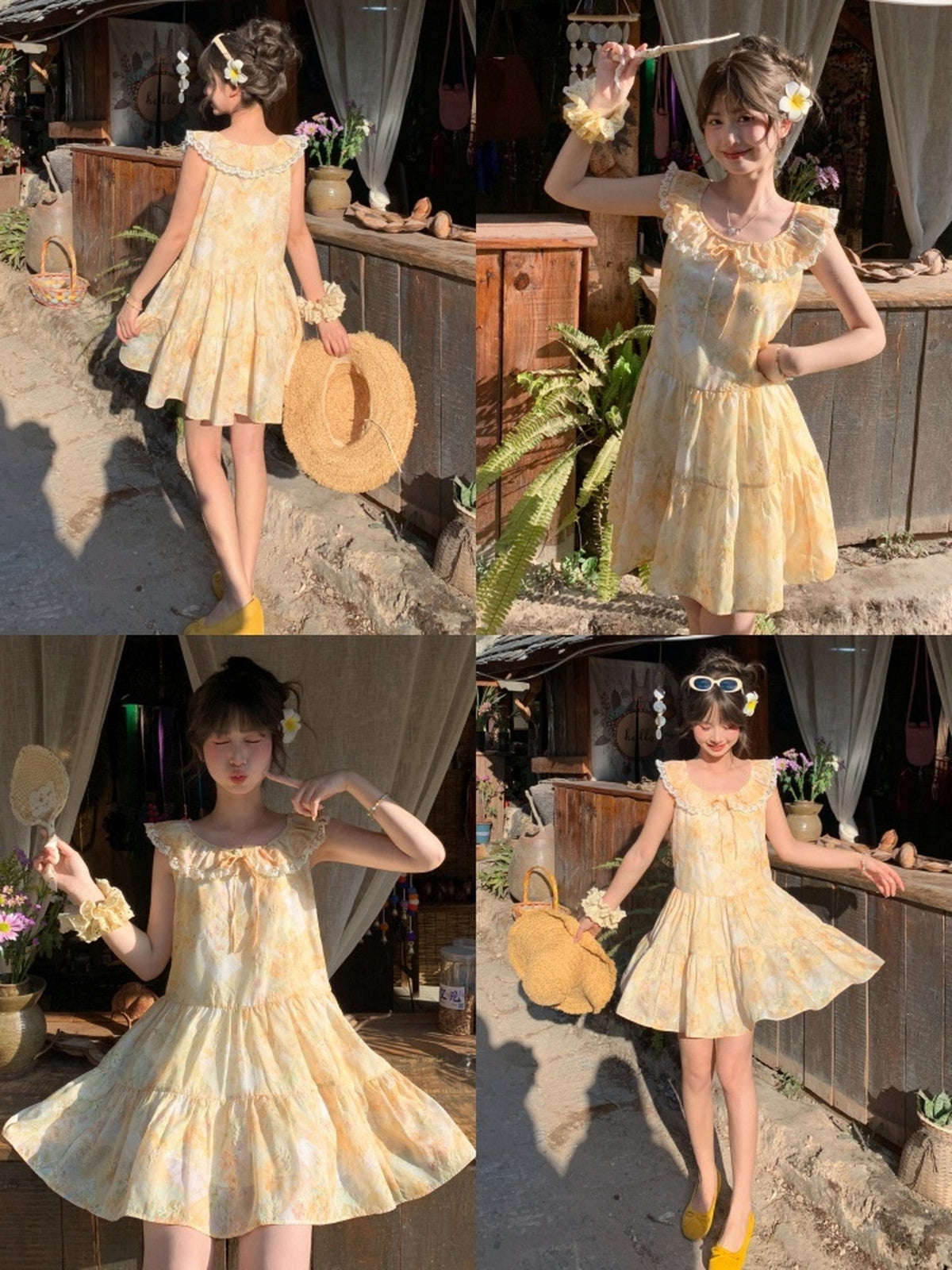 Sunlit Garden Ruffle Dress-Dresses-ntbhshop