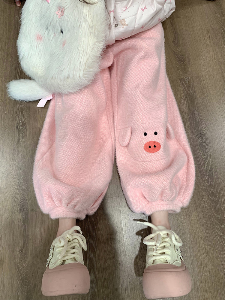 Piggy Bunny Fleece Bubble Pants-Bottoms-ntbhshop