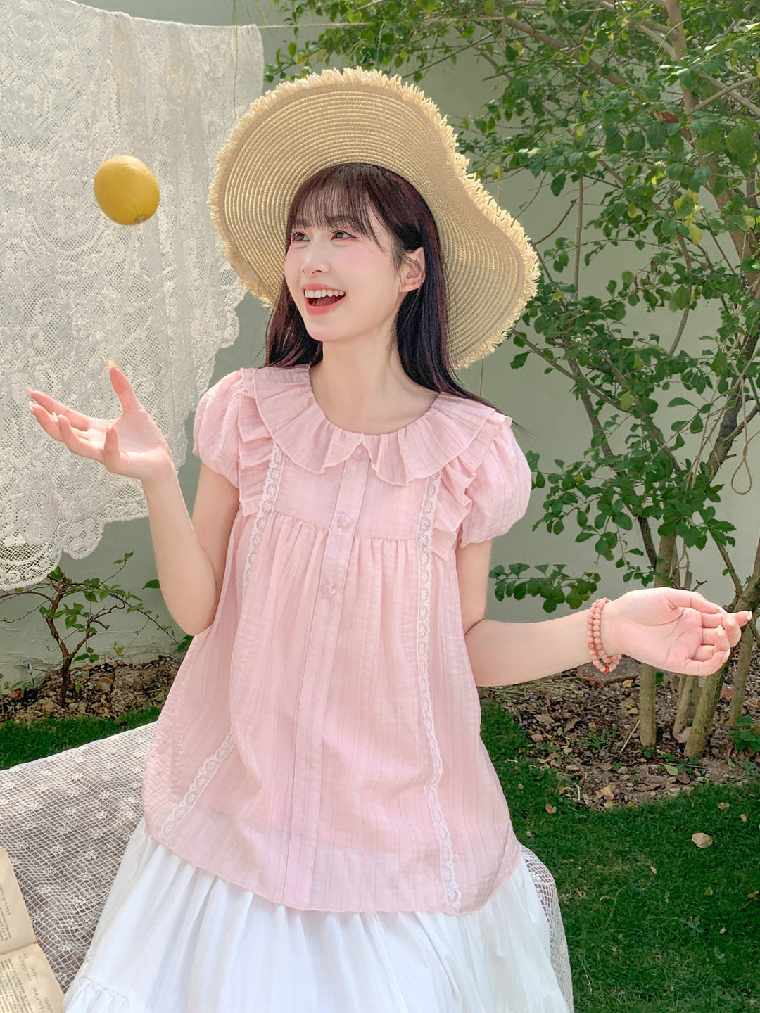 Soft Doll Collar Blouses-Tops-ntbhshop