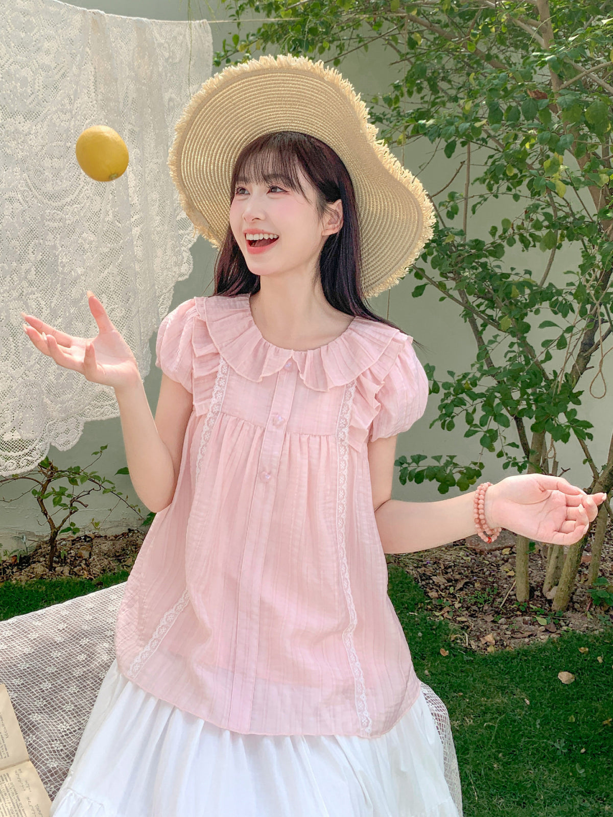 Soft Doll Collar Blouses-Tops-ntbhshop