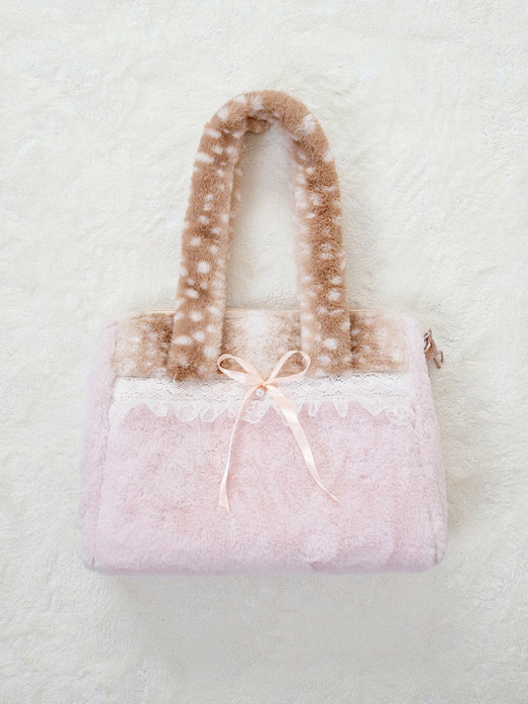 Blushing Fawn Plush Shoulder Bag-ntbhshop