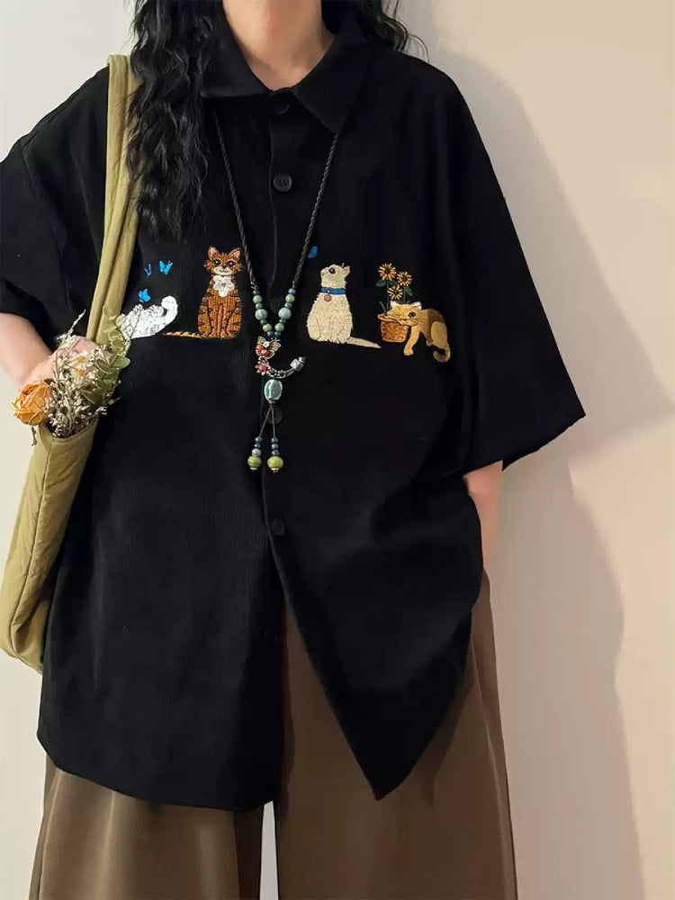 Whisker Tales Unisex Corduroy Shirts-ntbhshop