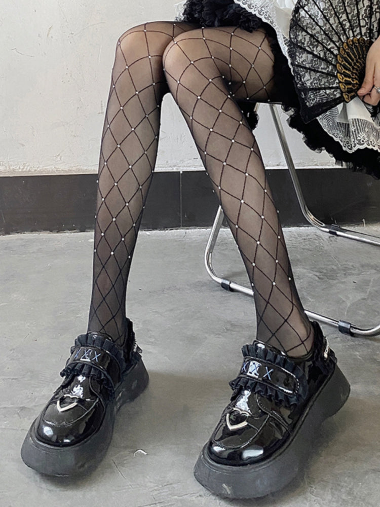 Crystal Lattice Glam Sheer Tights-ntbhshop