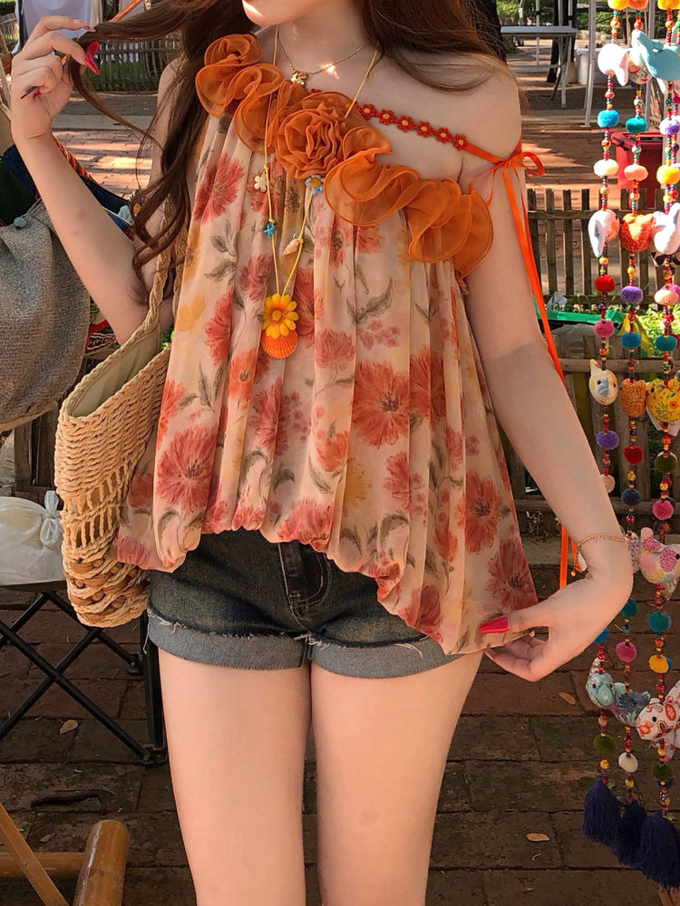 Flower Bomb Asymmetric Camis-Tops-ntbhshop