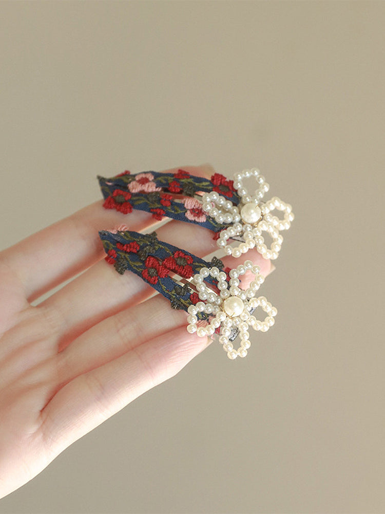 Dopamine Flower Beaded BB Hair Clips-ntbhshop
