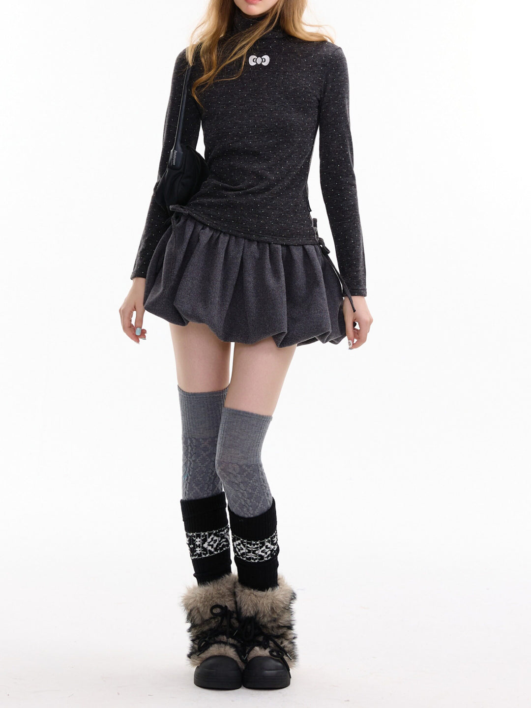 Cocoa Ribbon Tweed Skirts-Bottoms-ntbhshop