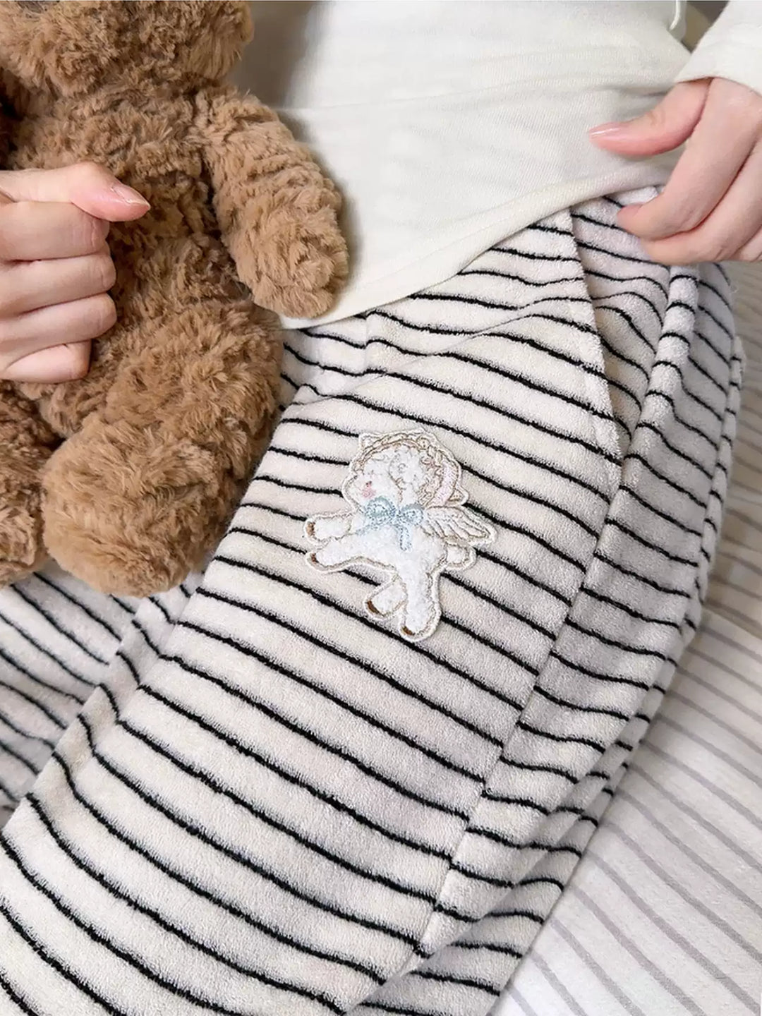 Cloud Milk Stripe Lounge Pants-Bottoms-ntbhshop