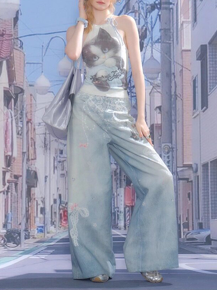 Serious Cat Halter Top-Tops-ntbhshop