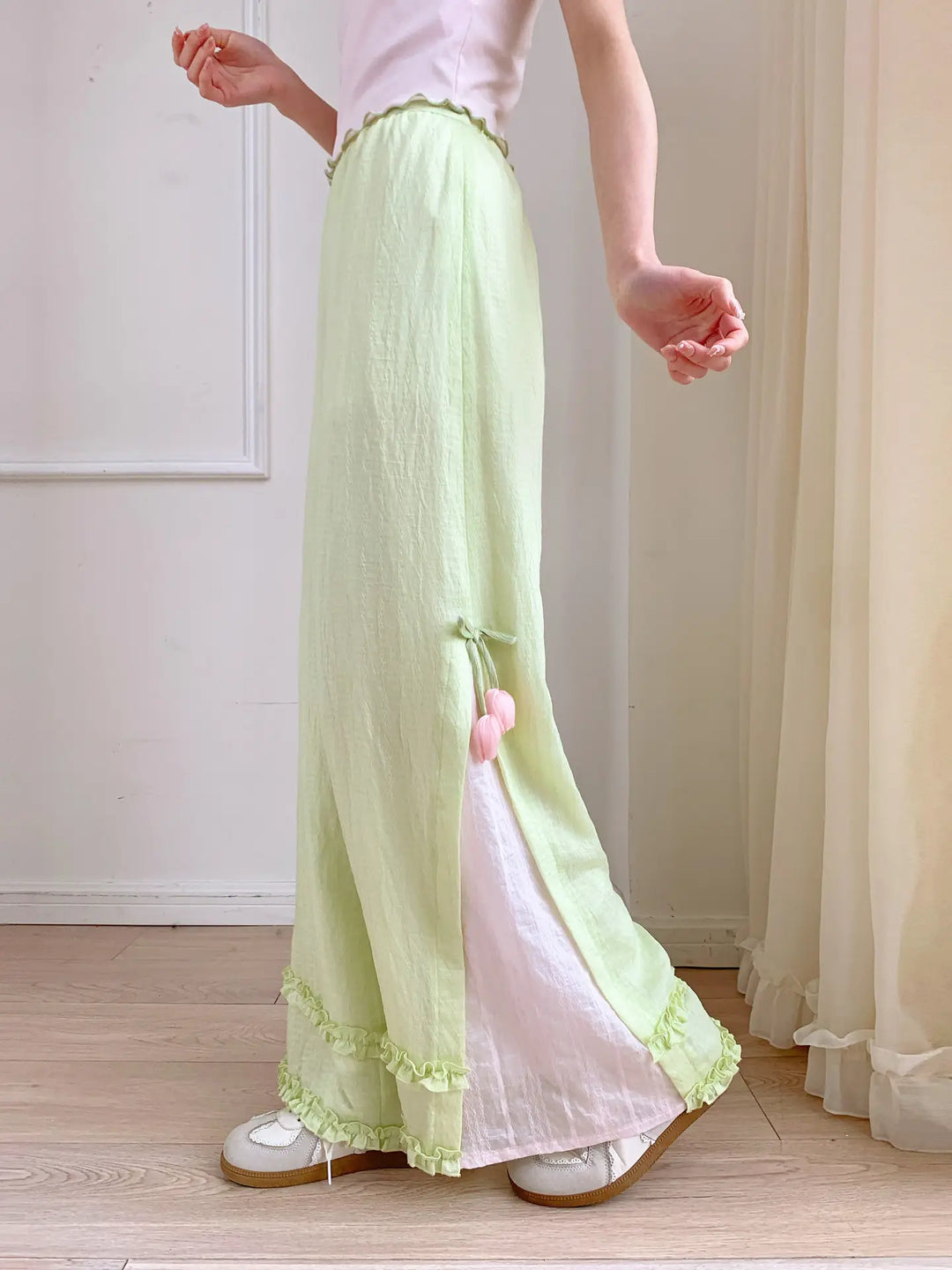 Tulip Bloom Wide Leg Pants-Bottoms-ntbhshop