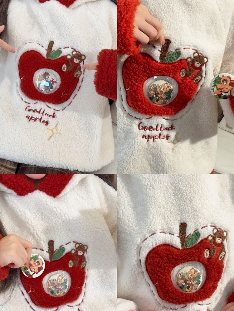 Good Luck Apple Patch Fleece Hoodie-ntbhshop