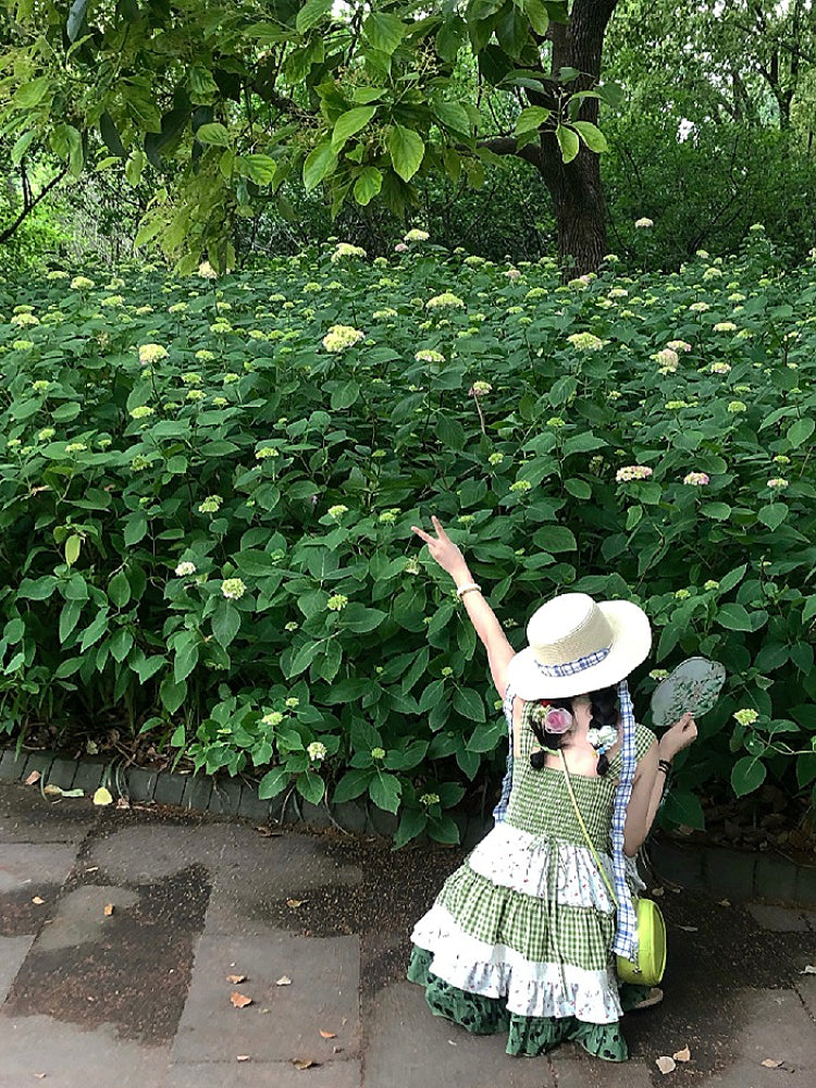 Cherry Tart Plaid Patch Summer Dresses-ntbhshop